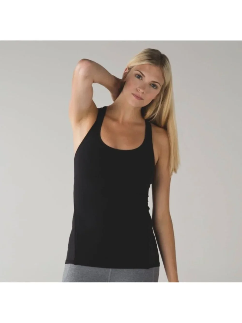 Lululemon Cool Racerback *Shine On Black mesh